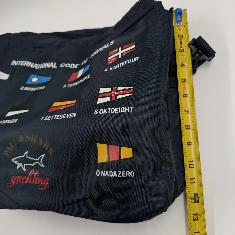 Paul & Shark Laptop Bag Mens Large Blue Yachting Nautical Flag Crossbody Travel
